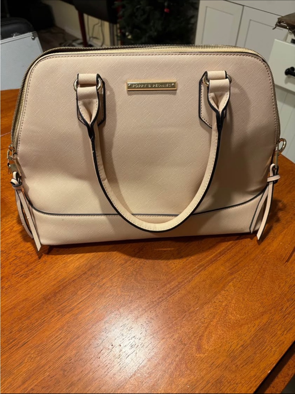 Poppy and Peonies structured satchel - pink